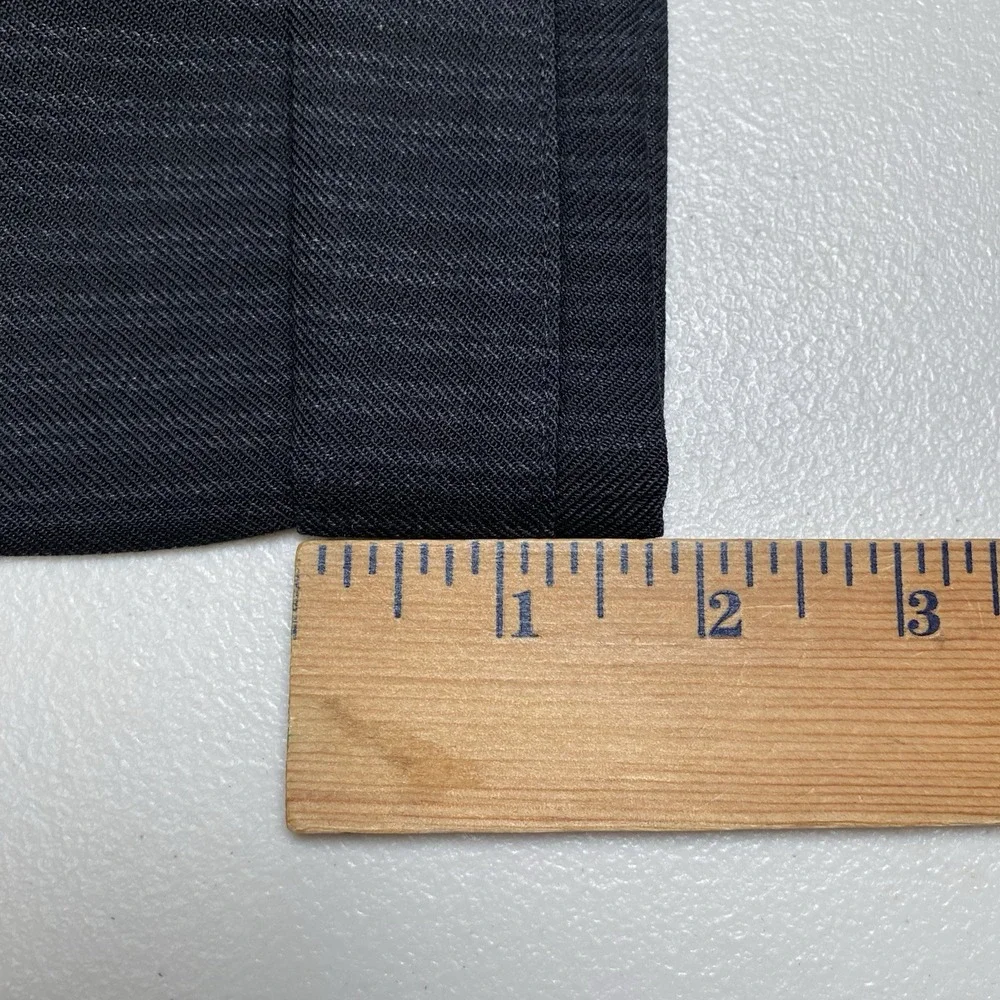 Y2K Banana Republic Dress Pants 32R (32x29 Cuffed) Button Fly Wool Black Stripe
